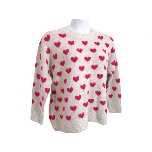 NWT CECE Plus Gray Pink Heart Cozy Sweater - Size 1X - Picture 6 of 9